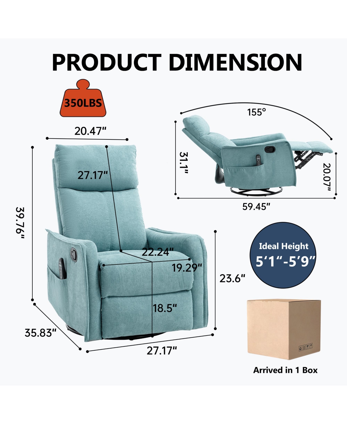 sumyeg Rocker and Swivel Fabric