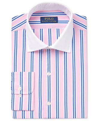 Polo Ralph Lauren Men's Classic-Fit Contrast-Collar Striped Dress Shirt -  Macy's