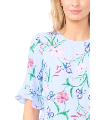 Women's Crew Neck Printed Blouse