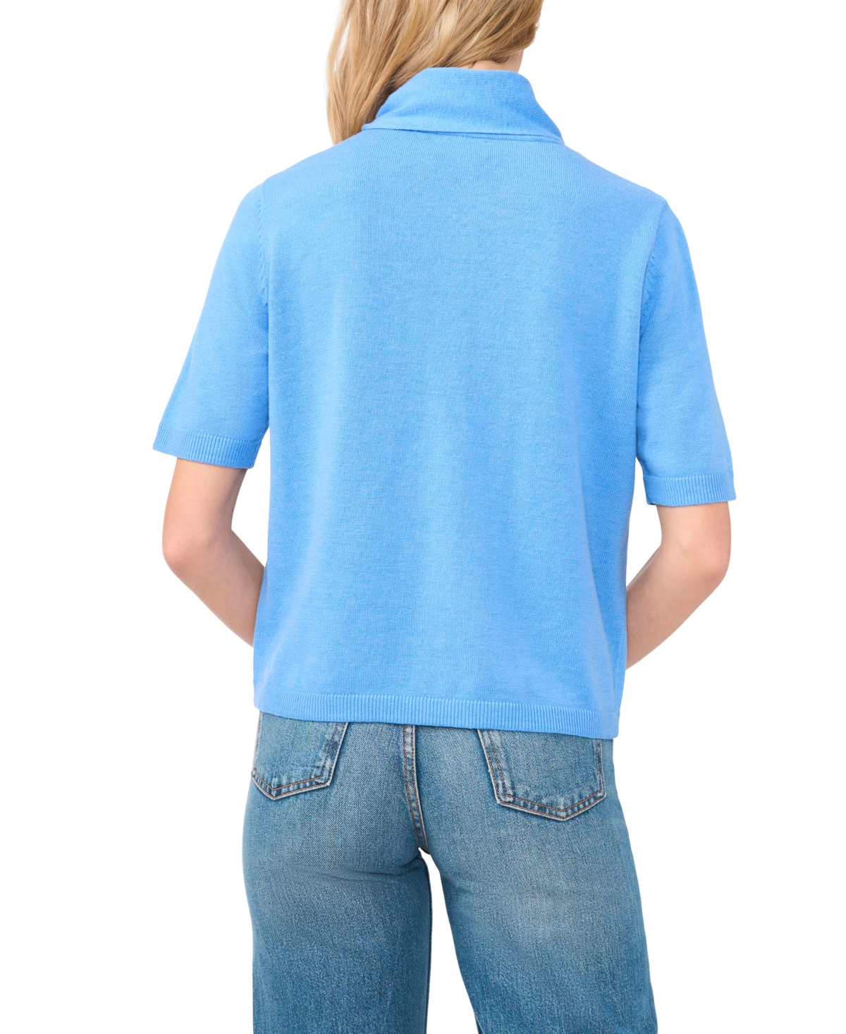 CeCe Women's Tie Neck Front Button Cardigan