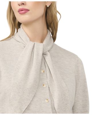 Women's Tie Neck Front Button Cardigan