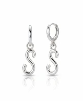 Oak Luna Mini Signature Initial Huggie Earrings - Letter s 100$