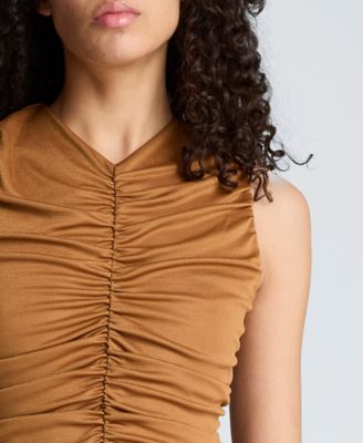 Women's Ruched A-Line Midi Dress