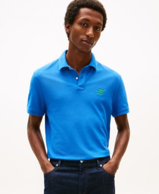 Men's Classic-Fit TH Embroidered Contrast Script Logo Polo Shirt