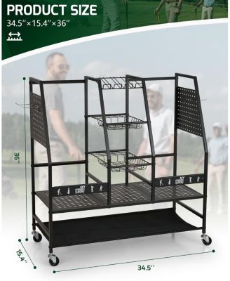 2 Golf Bag Storage Organizer, Golf Bag Stand and Other Golfing Equipment Rack for Garage, Extra Storage Rack Design for Golf Clubs