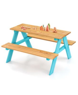 Kids Wooden Picnic Table with Benches for Indoor and Outdoor