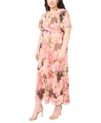Plus Size V-Neck Empire Waist Maxi Dress