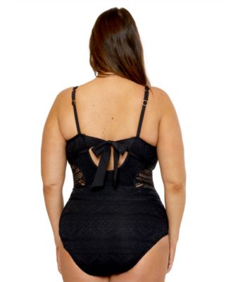 Plus Size Color Play Tummy-Control One-Piece Swimsuit