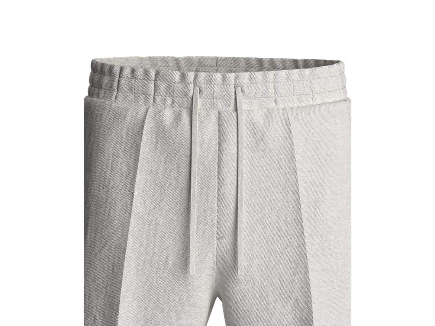 Мужские шорты Hugo Boss Regular-Fit Linen Drawstring, цвет: Серый — фото 3