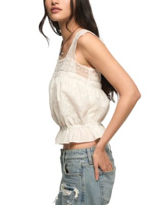 Women's Embroidered Square Neck Tank Top
