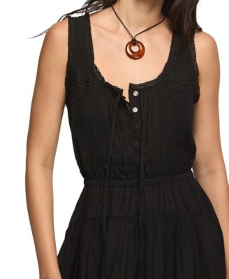 Women's Lace Inset Scoop Neck Dress
