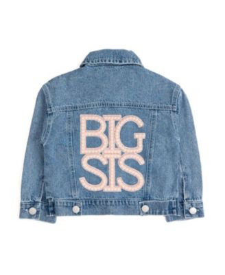 Toddler Girls Big Sis Pearl Patch Denim Jacket