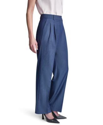 Petite Dressy Straight Fit Denim Trousers