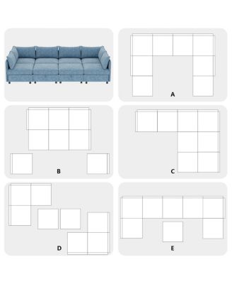 Modular Sectional Sofa with Storage & Sleeper - Flexible Fabric Combinations