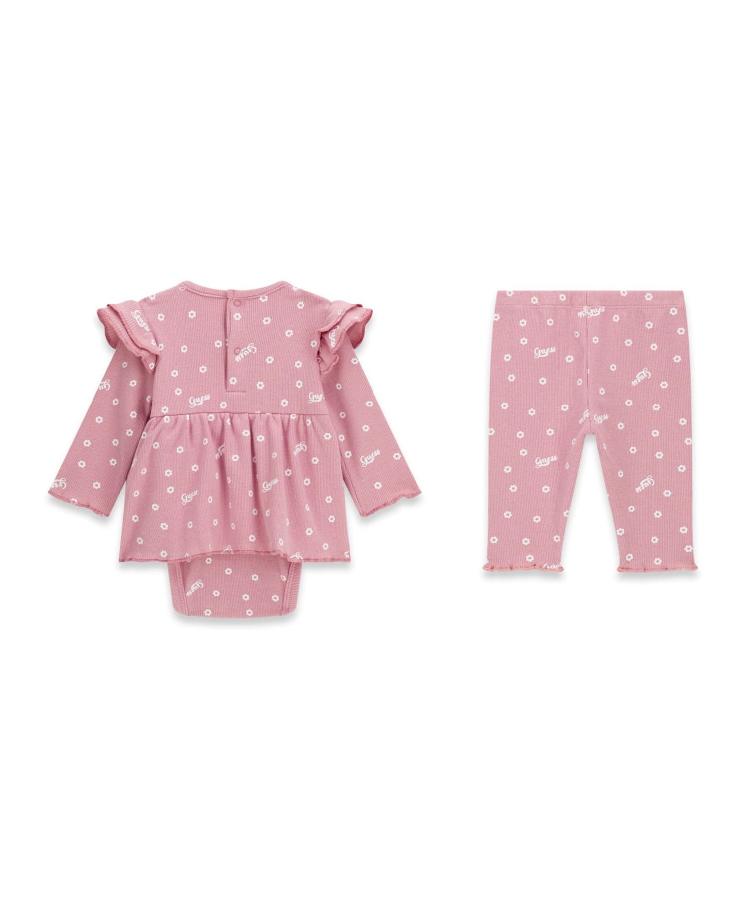 Baby Girls' Stretch Rib Long-Sleeve Bodysuit and Pant, 2-Piece Set