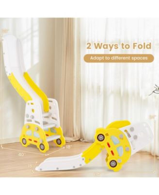 5-in-1 Convertible Toddler Slide Set with Art Easel, Stool and Book Rack