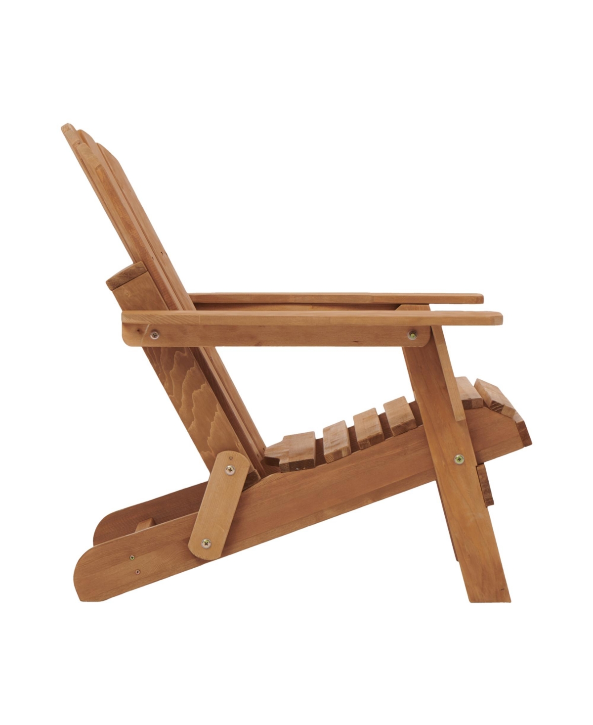 Clihome Outdoor Wooden Folding Adirondack Chair with BackRest & SeatBoard, Wood Patio Chair