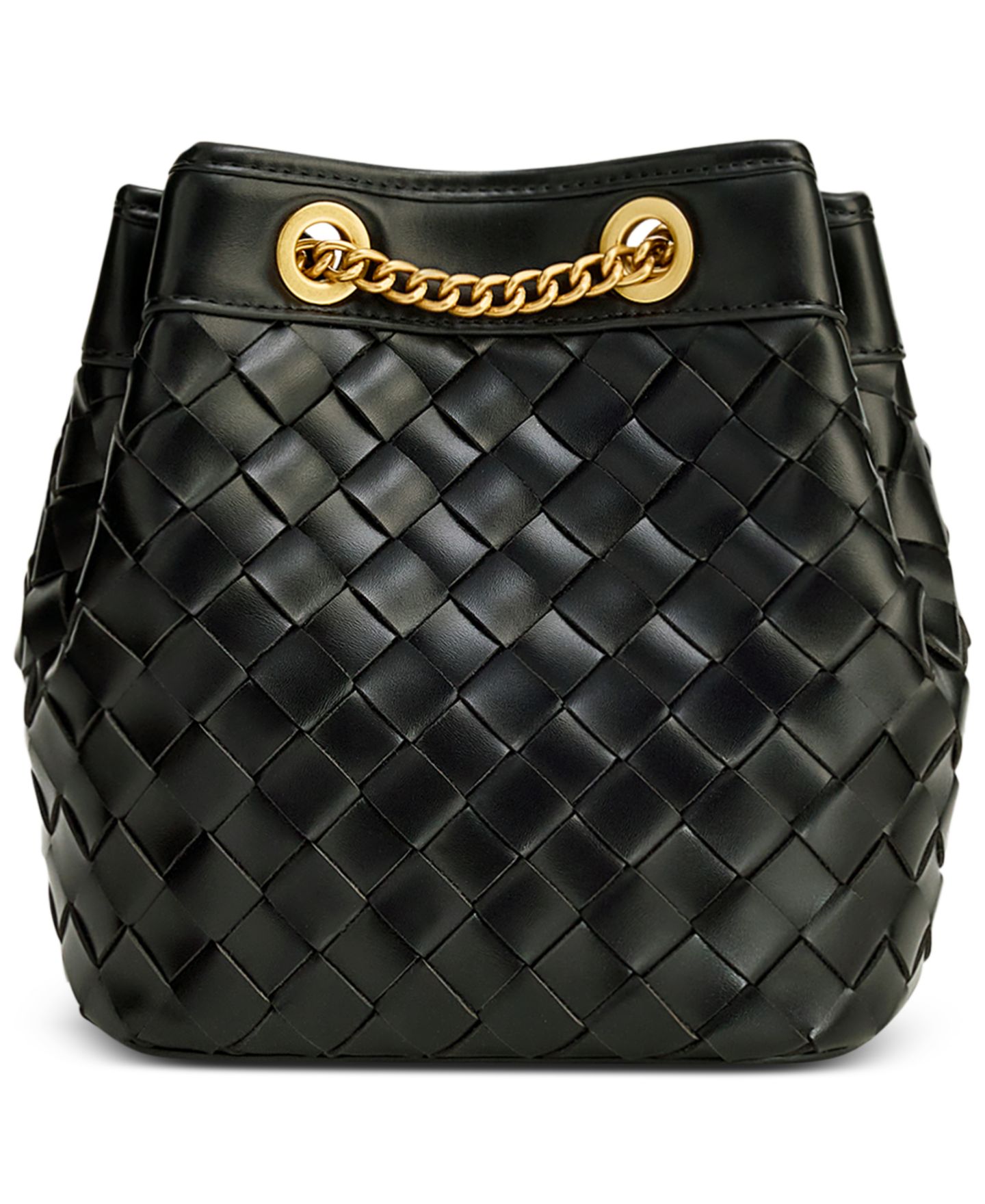 Женская сумка JW PEI Yara Hand-Woven Bucket Handbag, цвет: Чёрный — фото 2