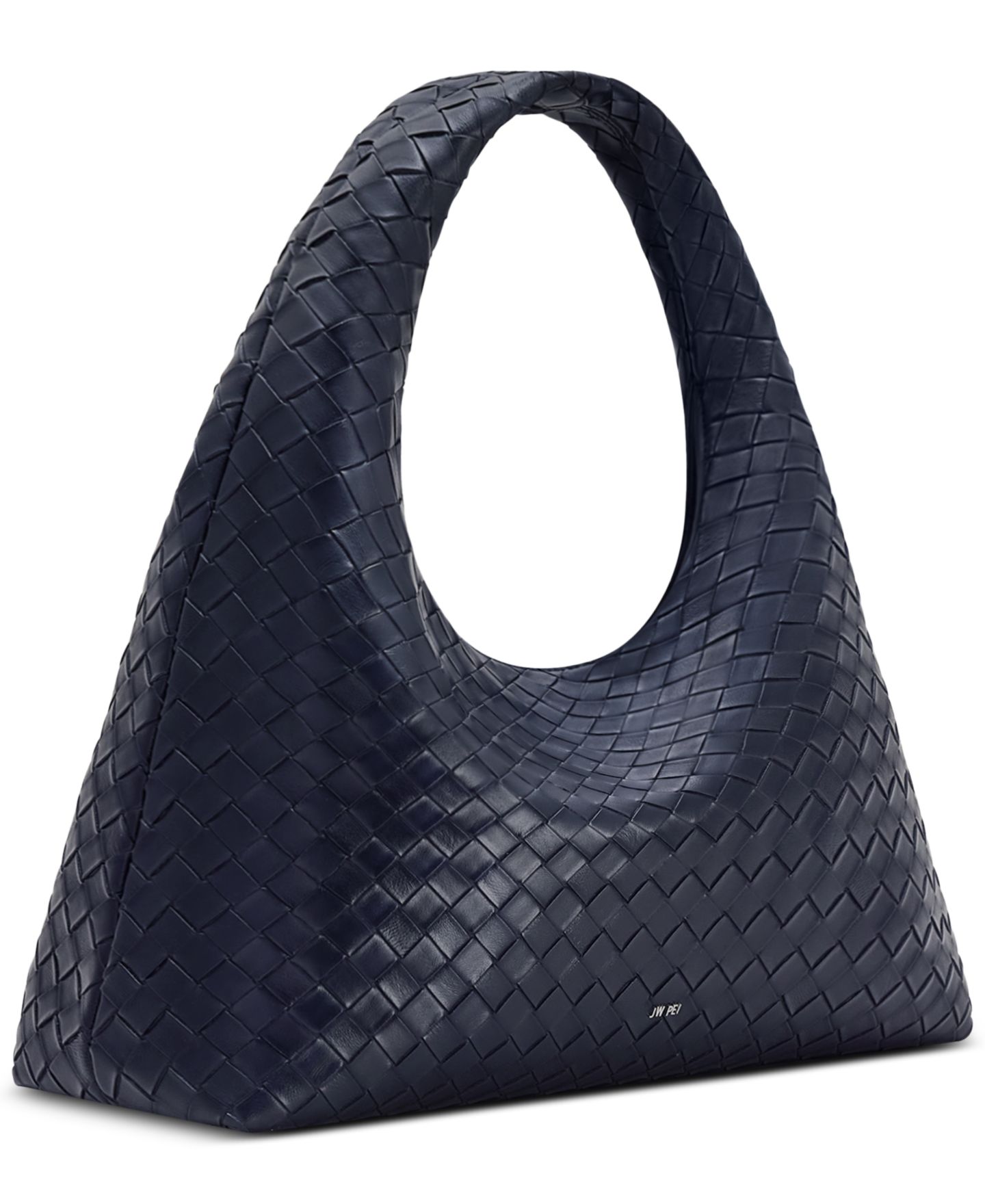 Женская сумка JW PEI Laura Woven Large Shoulder Hobo, цвет: Тёмно-синий — фото 3
