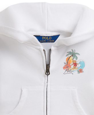 Girls' 2T-6X Polo Bear Terry Boxy Full-Zip Hoodie