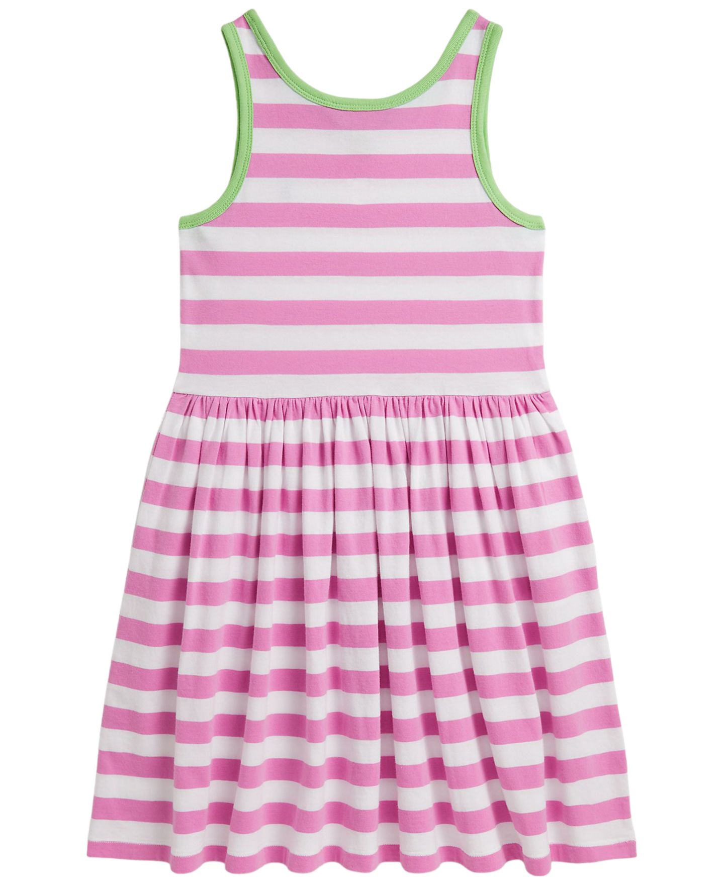 Платье Polo Ralph Lauren Striped Cotton Jersey Dress для девочек, цвет: Розовый / Белый — фото 5