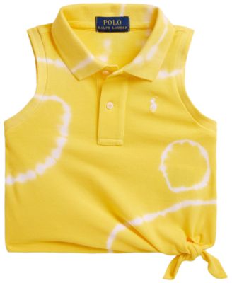 Girls' 2T-6X Tie-Dye Mesh Boxy Polo Shirt