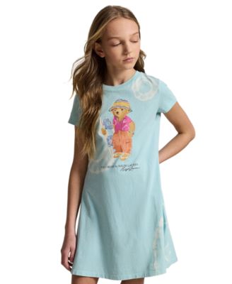 Girls' 7-16 Tie-Dye Polo Bear Cotton Jersey Dress