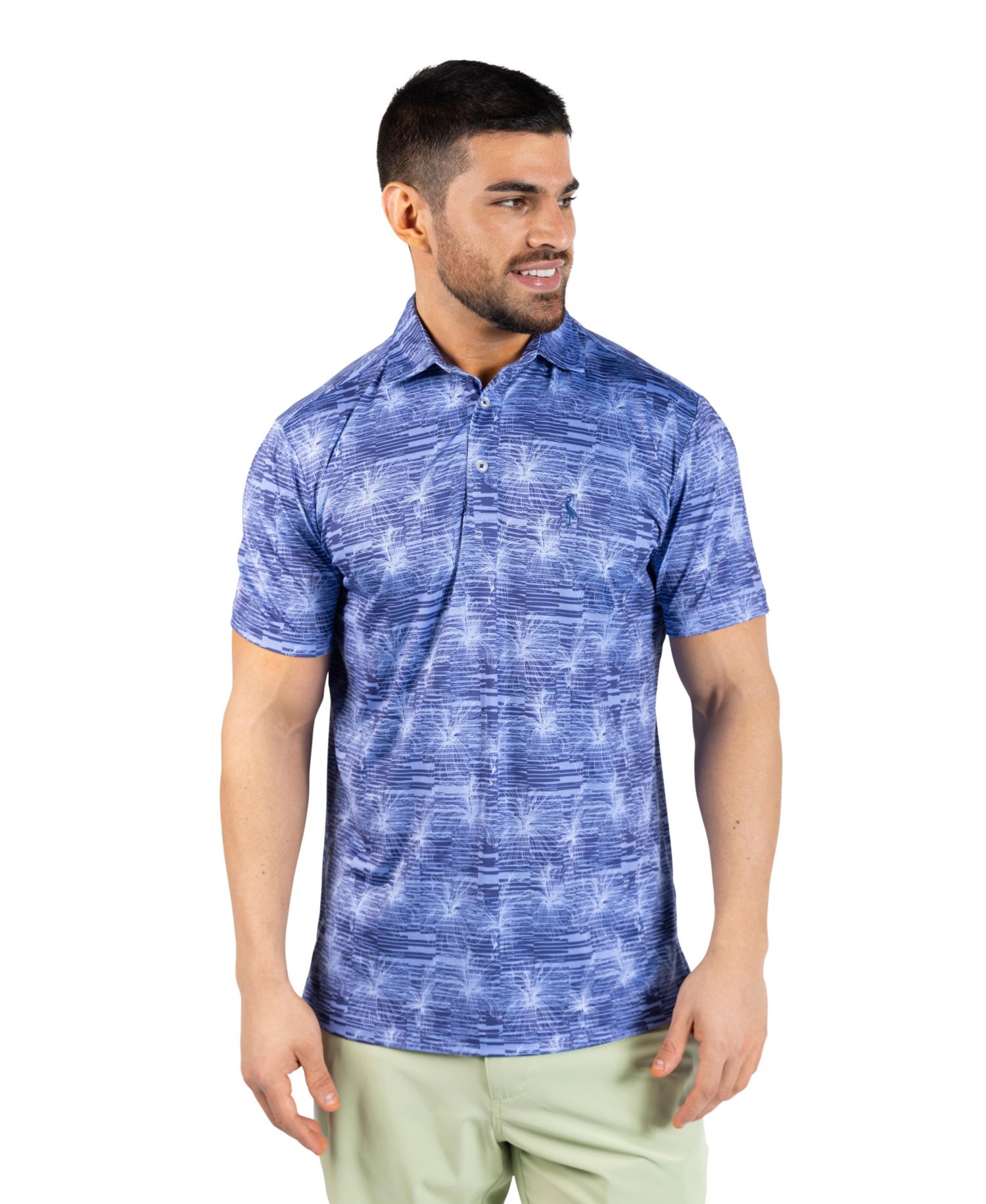 Men's Abstract Orchid Printed Performance Polo
