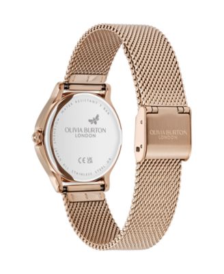 Women's OB Classic Bee Rose Gold Tone Stainless Steel Mesh Bracelet Watch, 29.8mm