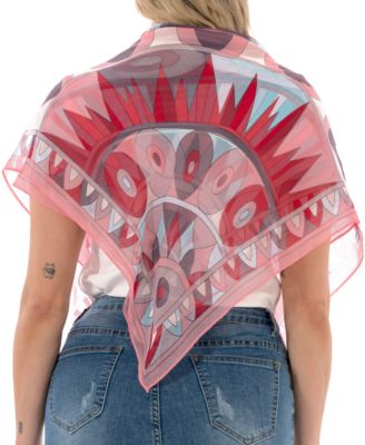 Satin Geo Print Square Scarf