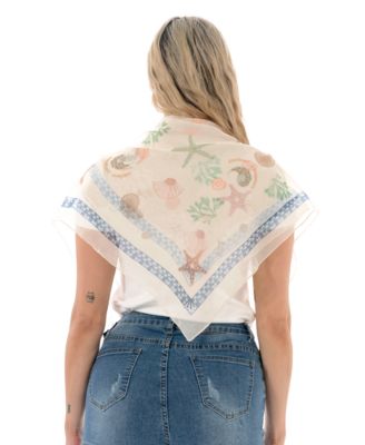 Satin Seashell Square Scarf