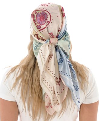 Satin Paisley Square Scarf