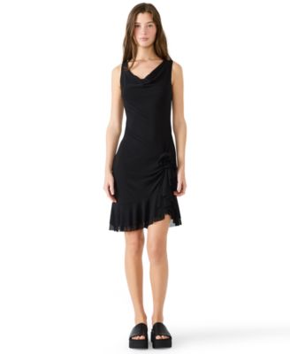 Juniors' Cowl Neck High-Low Dress