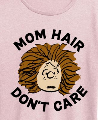 Plus Size Peanuts Mom Hair Don't Care Short-Sleeve Graphic T-Shirt
