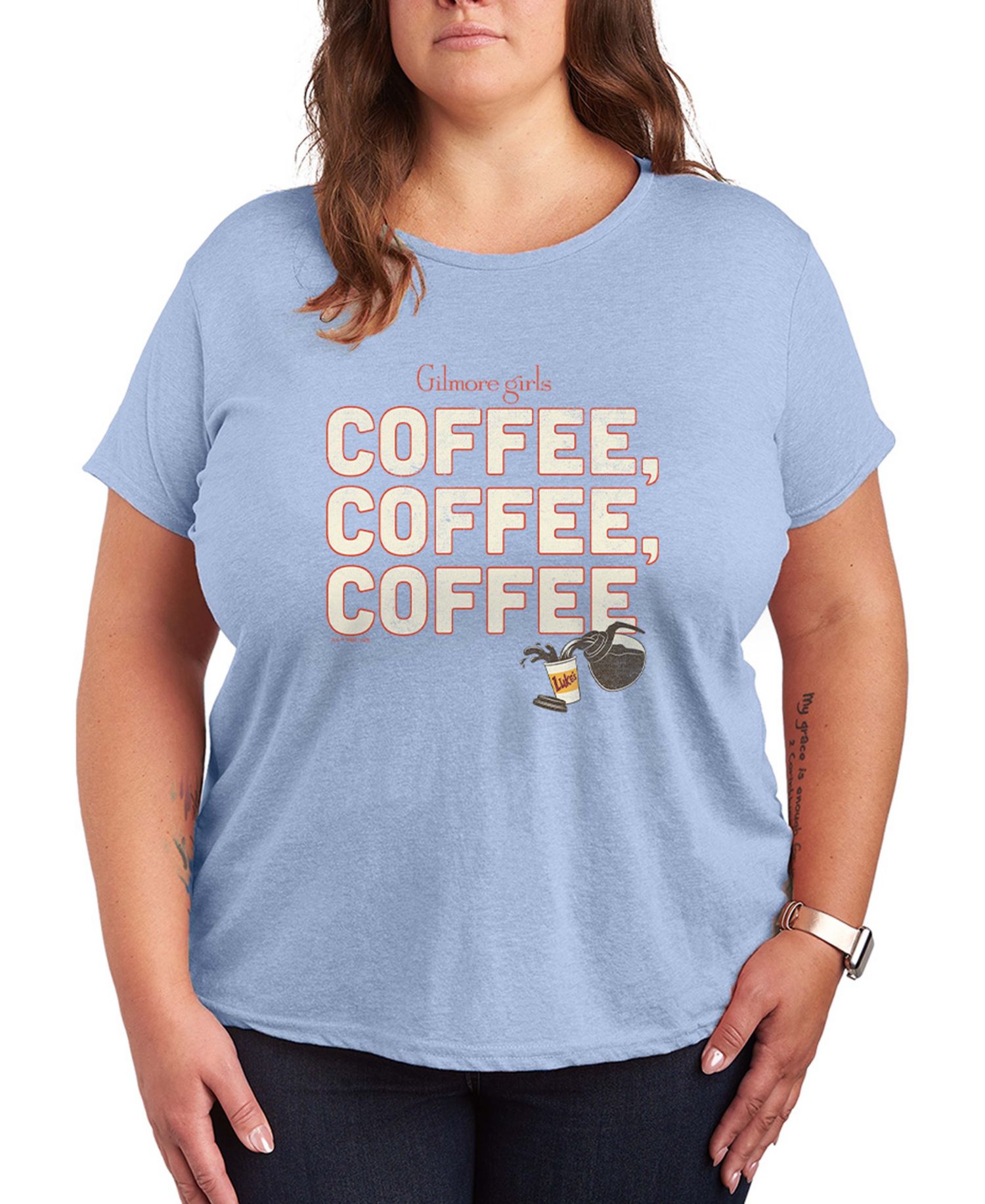 Plus Size Gilmore Girls And Coffee Short-Sleeve Graphic T-Shirt