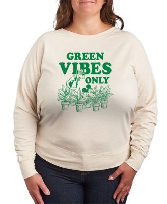 Plus Size Disney Green Vibes Only French Terry Long-Sleeve T-Shirt