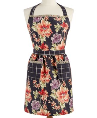 Martha Stewart Collection - Dark Ground Floral-Print Apron