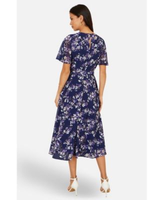 Women's Blossom Print Midi Skater Dress