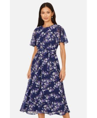 Women's Blossom Print Midi Skater Dress