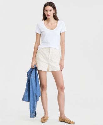 Women's Cotton Eyelet Shorts