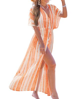 Women's Cabana Diva Striped Cover-Up Maxi Beach Dress
