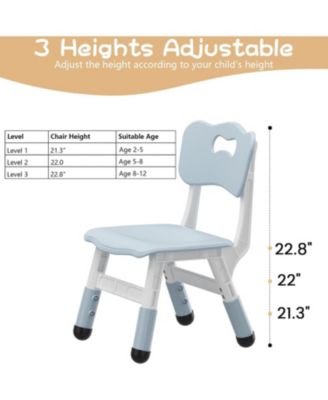 Kids Chair 2 Pack, 3 Levels Height Adjustable Kid Chair, Plastic Toddler Chairs for Children Boys Girls Age 2-6, Suitable for Indoor Use, Home