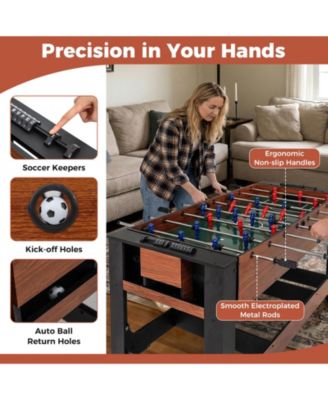 2-in-1 Full-Size Foosball and Pool Combo Table with Legs