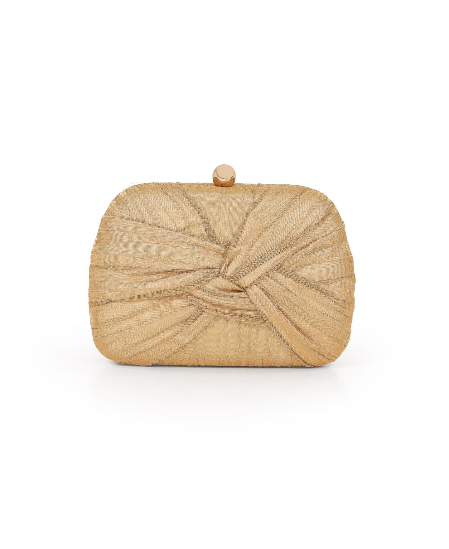Женские клатчи Jewel Badgley Mischka Jasmine Lame' Twist Minaudiere, цвет: Золотой — фото 1