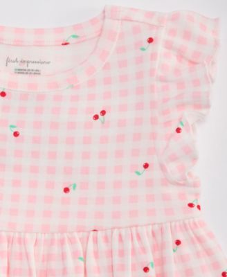 Baby Girls' 0M-24M Cherry-Print Gingham Dress
