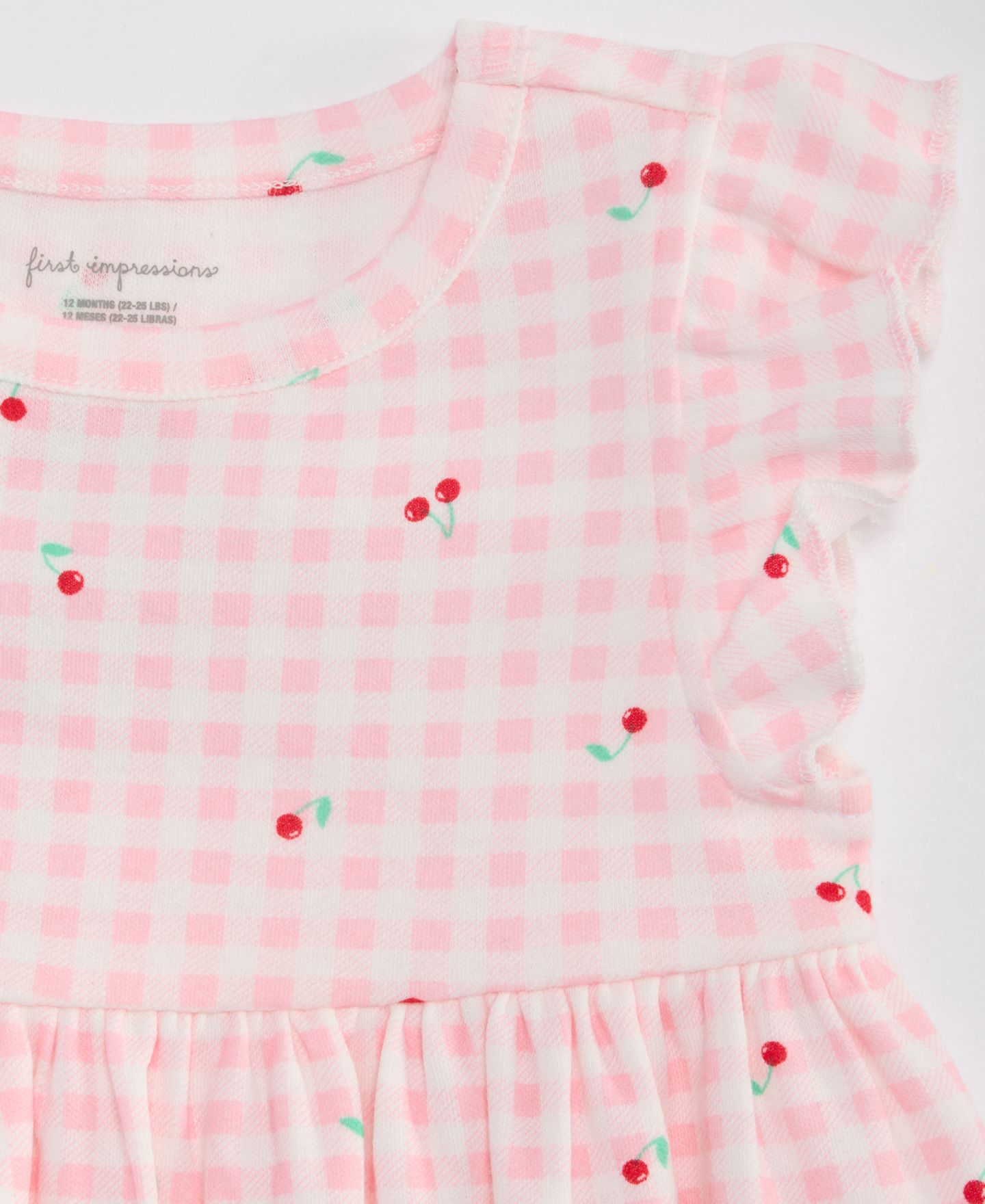 Платье First Impressions Cherry-Print Gingham для девочек-малышей — фото 3