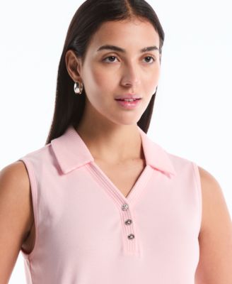 Petite Sleeveless Polo Top