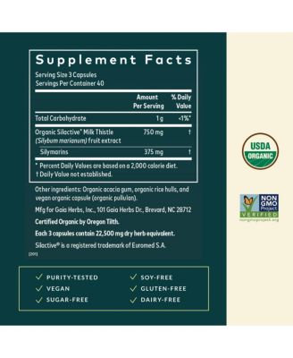 Milk Thistle - Liver Supplement & Cleanse Support for Helping to Maintain Healthy Liver Function - 120 Capsules (40 Servings)