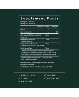 Adrenal Health Nightly Restore - Herbal Supplement with Ashwagandha, Magnolia Bark, Cordyceps - 120 Liquid Phyto-Caps (60 Servings)