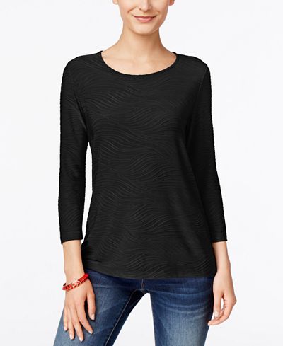 JM Collection Jacquard Top, Only at Macy's